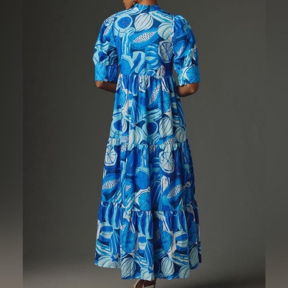Anthropologie Farm Rio Blue Fruit Maxi Dress - Picture 4 of 6